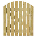A domed top gate with a simplistic yet rustic feel, ideal to use along a pathway or entrance. The planed timber is pressure-treated to ensure longevity in use.