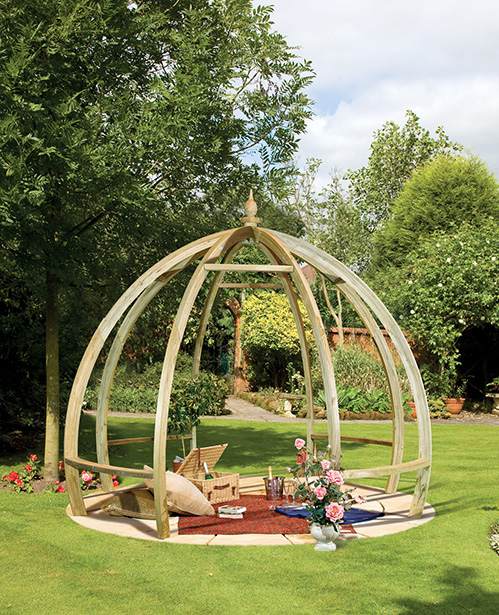 The Apollo Pergola is a distinctively designed dome shaped structure that will give your garden a contemporary feel. The beams and rafters are made from pressure-treated timber providing extra protection from outdoor elements.