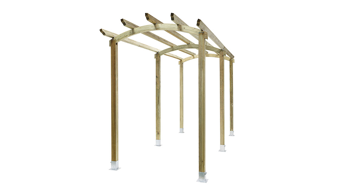 This Pergola offers a framework upon which to grow your climbing plants. This modern structure adds height and depth, transforming a garden space. The Pergola components are pressure-treated to protect the structure from rot.