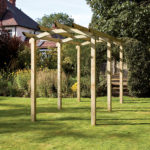 This Pergola offers a framework upon which to grow your climbing plants. This modern structure adds height and depth, transforming a garden space. The Pergola components are pressure-treated to protect the structure from rot.
