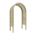 The Contemporary Garden Arch is a substantial and stylish structure. The chunky arched top, posts and slats are planed, rounded and chamfered for a modern look. Use with climbing plants along a pathway or as a standalone feature in your garden.