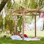 The Carousel Pergola is a timeless garden structure. The curves of the top beam reflect the natural shapes in your garden, whilst providing an effective frame for a garden feature beneath. The pressure-treated pale green timber protects from wood rot and decay