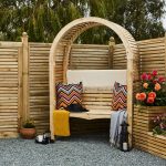 This Contemporary Arbour has real presence with modern straight lines, and a classic curved roof using quality finger joints. The arbour is pressure-treated to provide protection from wood rot and fungal decay.