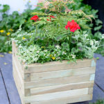 A substantial medium sized Square Planter ideal for creating a modern planting display. The planed and pressure treated timber enhances this robust planter’s lifetime. The sturdy frame is supported by a metal locating pin in each corner, ensuring long-term durability.