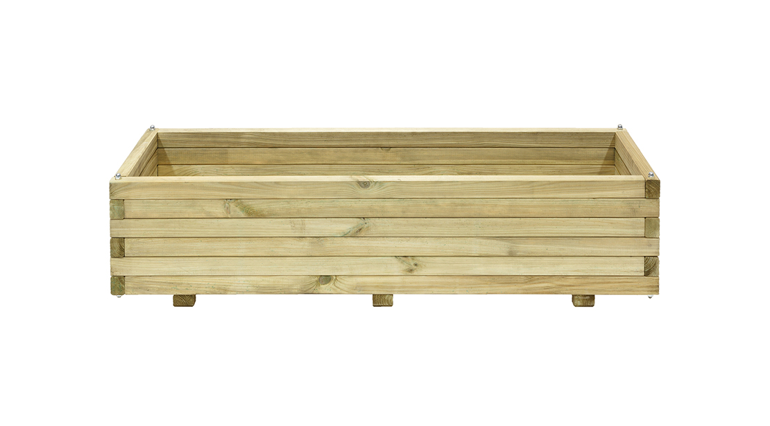 This Elite Rectangle Planter is a robust planter ideal for planting displays, or growing vegetables. The smooth pressure treated timber is planed and heavy duty. The sturdy frame is supported by a metal locating pin in each corner, ensuring long-term durability.