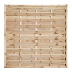 The Elite Esprit Panel offers a simplistic design with high levels of privacy. The strong horizontal slats are planed, rounded and grooved and are secured into a rebated frame. This square top panel delivers a contemporary look and is pressure treated