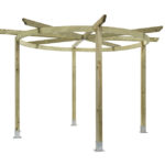 The Carousel Pergola is a timeless garden structure. The curves of the top beam reflect the natural shapes in your garden, whilst providing an effective frame for a garden feature beneath. The pressure-treated pale green timber protects from wood rot and decay