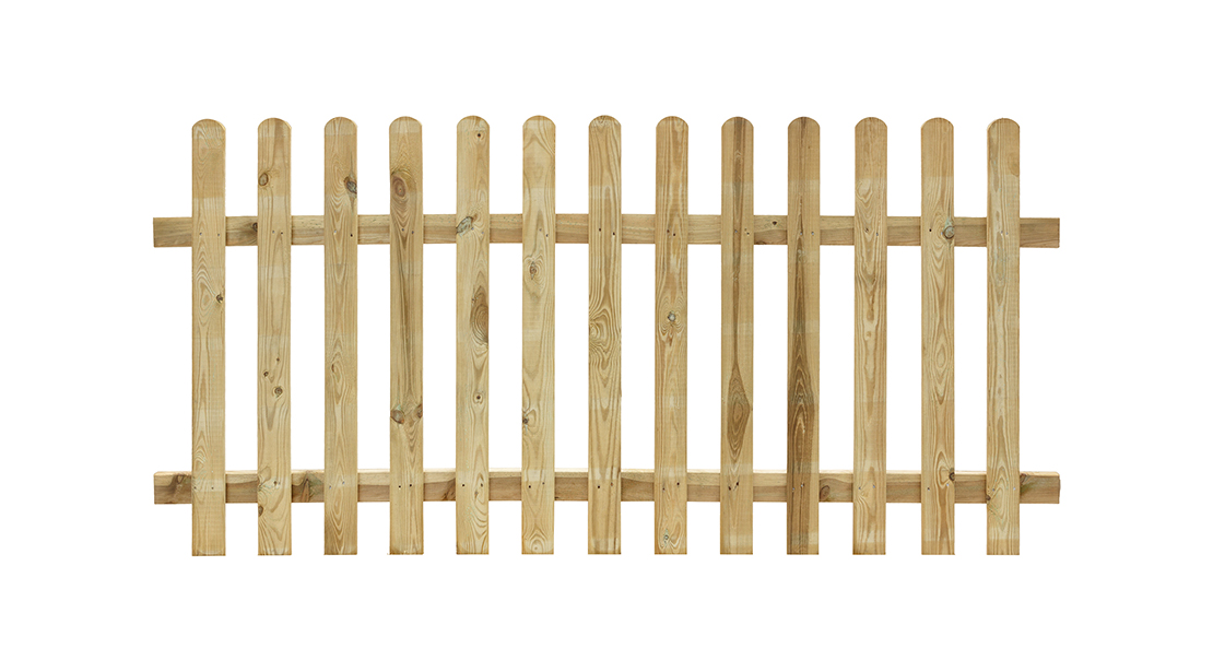 ROUND TOP PALISADE FENCE The Round Top Palisade Panel is ideal for constructing a new fence run or repairing an existing one, making your garden a private space to relax in. Its durable planed timber construction has been pressure-treated to offer protection for longevity in use.