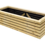 A substantial rectangular planter, perfect as a showpiece on a patio or decking area. Designed to match the Grange Contemporary garden range, the slats are planed and rounded for a premium feel. This planter comes with a liner, fully assembled and pressure treated as standard to provide protection from wood rot.