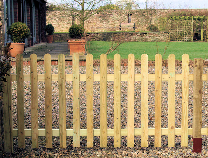 ROUND TOP PALISADE FENCE The Round Top Palisade Panel is ideal for constructing a new fence run or repairing an existing one, making your garden a private space to relax in. Its durable planed timber construction has been pressure-treated to offer protection for longevity in use.