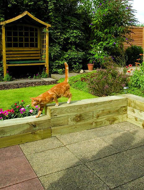 A large piece of timber in the design of a classic railway sleeper. Use for garden edging, creating steps, raised terraces or beds. Pressure-treated for protection.