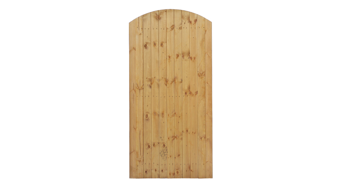 The Side Entry Arch is a heavy duty gate, planed pressure-treated in golden brown colour treatment which ensures longevity in use. It has a sturdy mortise and tenon jointed frame, the gate itself can be hung from either side.