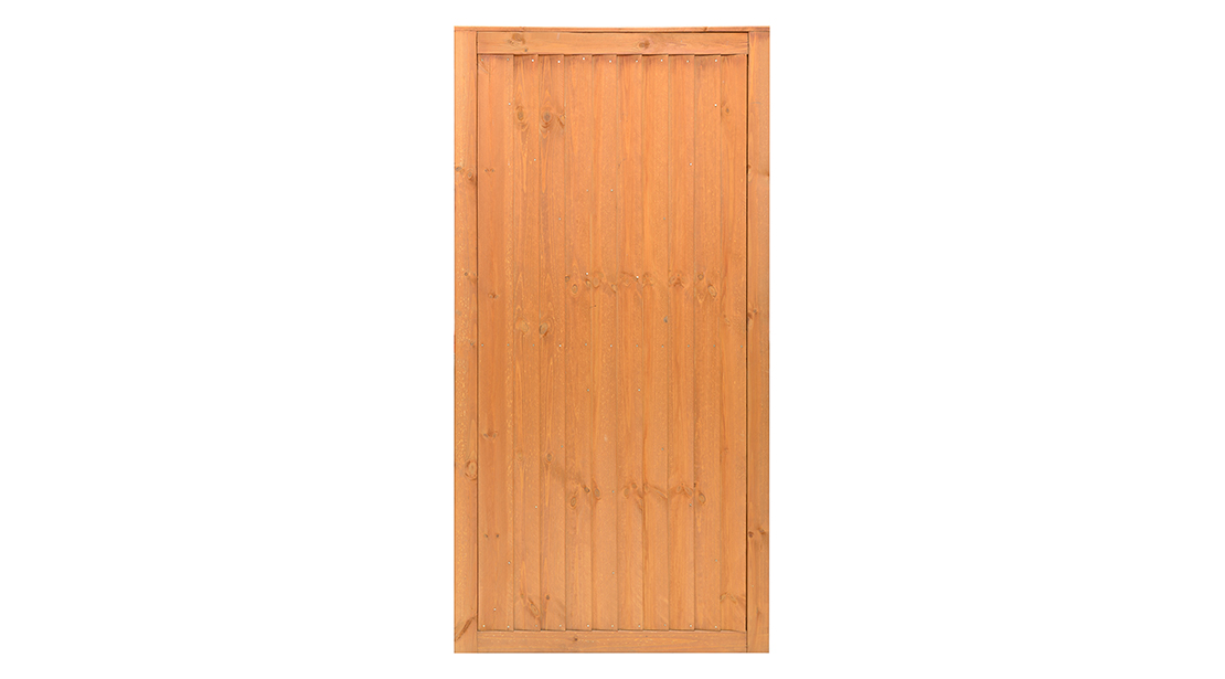 A classic vertical board gate with a fresh new look. Re-engineered with fine sawn timber for a smooth and premium finish. Pressure-treated with a golden brown colour providing strength and longevity in use. Matching Closeboard Panel available.