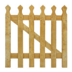 This gate has been designed to blend seamlessly with the Tulip Palisade Fence Panel. It is pressure treated in a golden brown colour with a fine sawn finish making for a smooth timber surface.