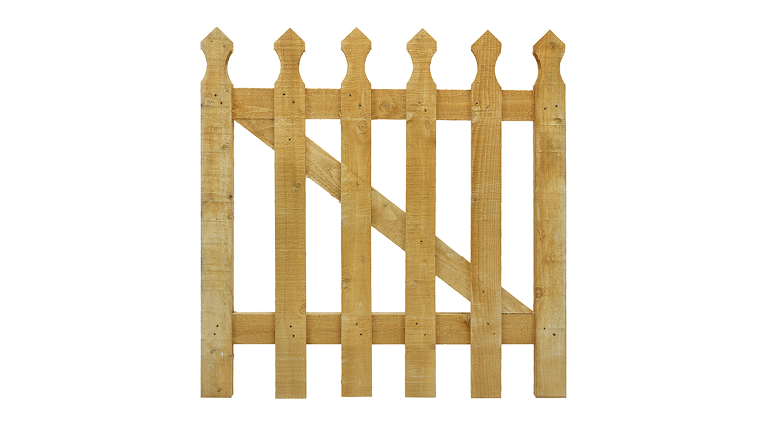 This gate has been designed to blend seamlessly with the Tulip Palisade Fence Panel. It is pressure treated in a golden brown colour with a fine sawn finish making for a smooth timber surface.