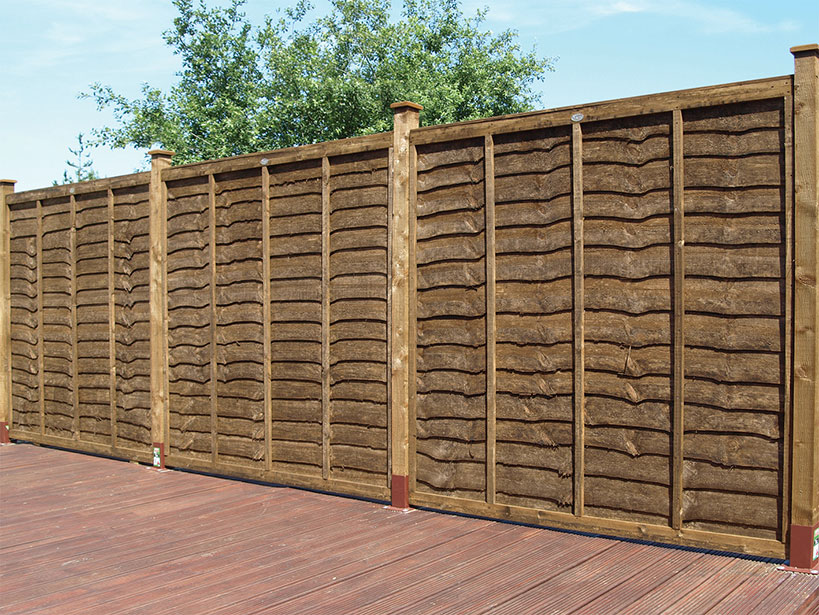 PROFESSIONAL LAP FENCE PANEL A stronger lap panel with three battens and new rebated frame construction. Available in a choice of three colours, pressure-treated golden brown, pressure-treated green or dark brown for protection against wood rot and fungal decay.