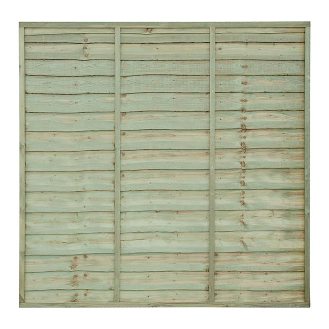 A new and improved overlap panel constructed using double waney edge slats that are secured into a neat rebated frame, making it stronger than a traditional panel. Available in a choice of pressure-treated Golden Brown or pressure-treated Green, offering protection against wood rot and decay.
