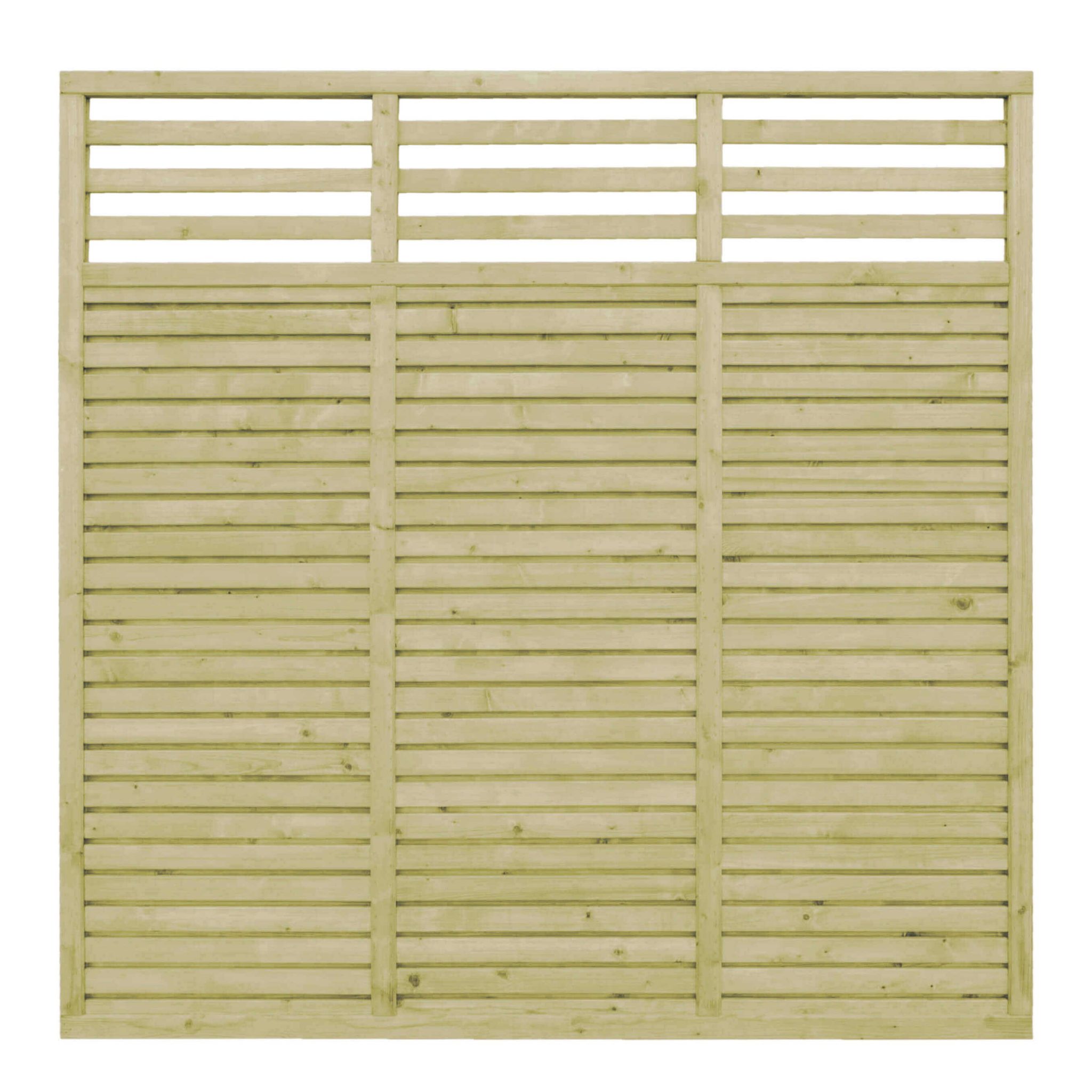 A heavyweight fence panel that combines the functionality and look of the Contemporary Vogue Panel with the added feature of a horizontal style trellis top to create a modern twist on an already popular panel.