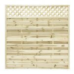 The Elite Malo Fence Panel is made from sturdy horizontal slats and lattice top that features a quality planed, rounded and grooved timber finish. This panel is pressure -treated offering protection against the elements and features a strong rebated frame for durability.